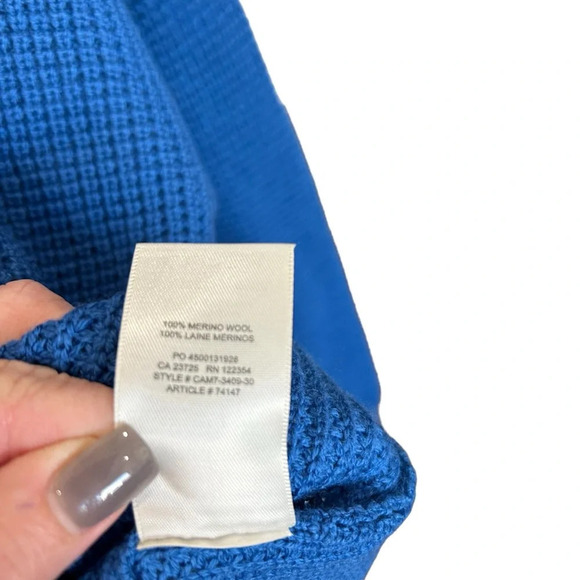 Aritzia Wilfred Free 100% Merino Wool Crewneck Pullover Sweater in Blue Size S - Picture 5 of 6